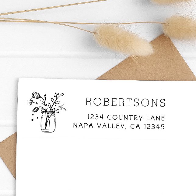 Mason Burk Flowers | Familj Namn Självfärgande Stämpel (Skapare uppladdad)