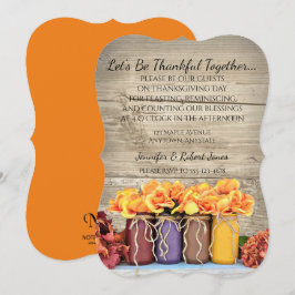 Mason Burk Flowers Rustic Thanksgiving-inbjudan Inbjudningar