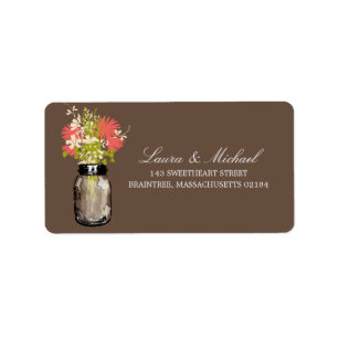 Mason Burk Flowers Utskickande Adress Adressetikett