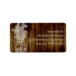 Mason Burk Frimärke om Mörk Wood Plank Adressetikett