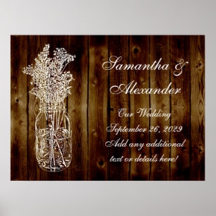 Mason Burk Frimärke om Mörk Wood Plank Poster