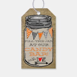 Mason Burk Halloween Pumpkins Candy Bord Favor Presentetikett