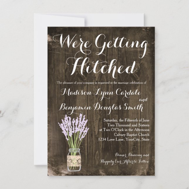 Mason Burk Hämtade Landsbyggsbröllop Inbjudan (Framsida)