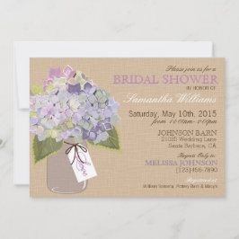 Mason Burk Hydrangea Rustic Möhippa Inbjudningar