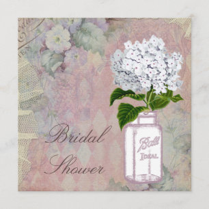 Mason Burk Hydrangea Shabby chic Möhippa Inbjudningar