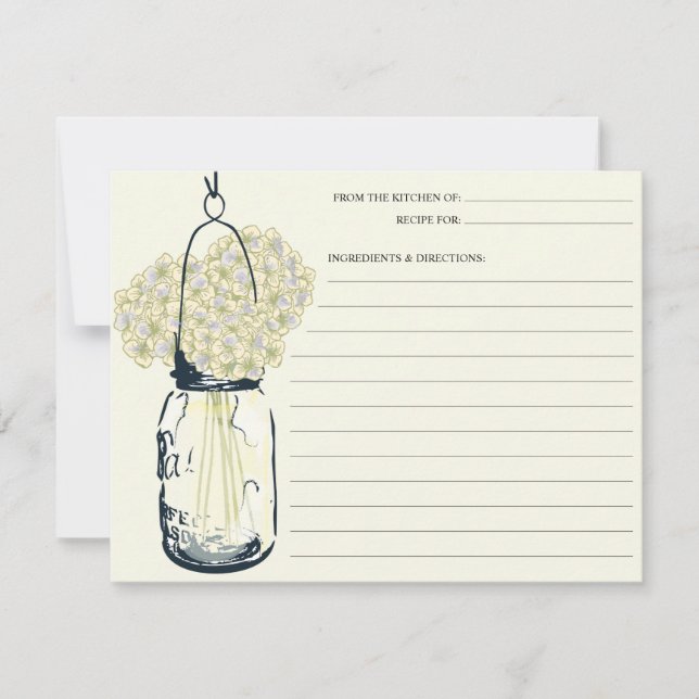 Mason Burk & Hydrangeas Recept Card (Framsida)