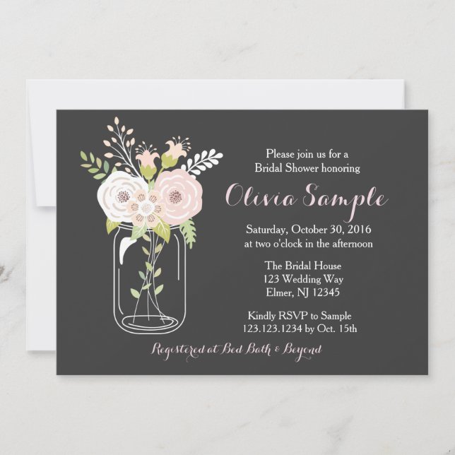 Mason Burk Inbjudningskort för möhippan (Framsida)