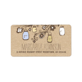 Mason burk Krakol Rustic bröllop adressetiketter