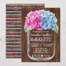 Mason burk land chic gender avslöjar rosa eller bl inbjudningar