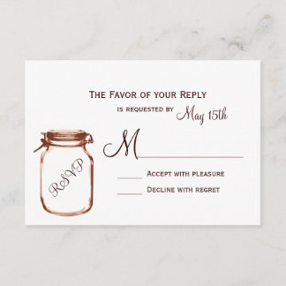 Mason Burk Land Rustic Bröllop OSA Card Kort