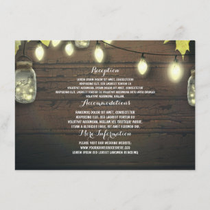 Mason Burk Ljus Fall Wedding Guest Information Tilläggskort