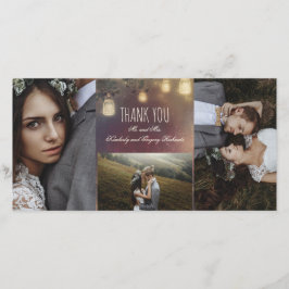 Mason Burk Ljus Grenar Rustic Bröllop Tack Kort