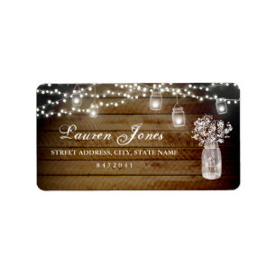 Mason Burk Ljus Rustic Adressetiketter
