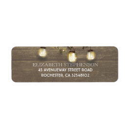 Mason Burk Ljus Rustic Barn Bröllop Returadress Etikett