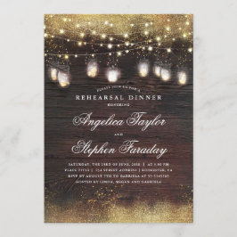 Mason Burk Ljus Rustic Wood Rehearsal Middag Inbjudningar