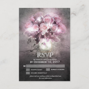 Mason burk med rosa ros OSA Kort
