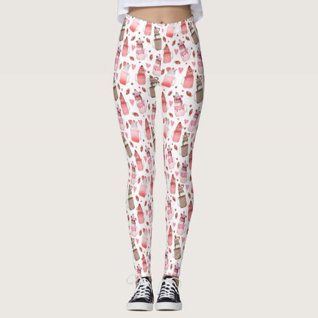 Mason Burk Milkshakes Valentine Mönster Leggings (Framsida)