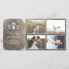 Mason Burk och Baby's Band Rustic Bröllop Tack Kort