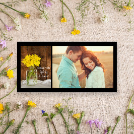 Mason Burk och Daisy Landsbyggsbröllop Tack Kort