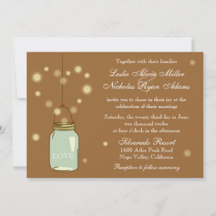 Mason Burk och Fireflies Heart Wedding bjudande Inbjudningar