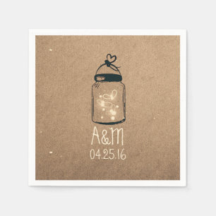 Mason Burk och Fireflies Rustic Pappersservett