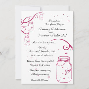 Mason Burk och Firefly Wedding bjudande - Fushia Inbjudningar
