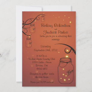 Mason Burk och Firefly Wedding Orange Inbjudningar