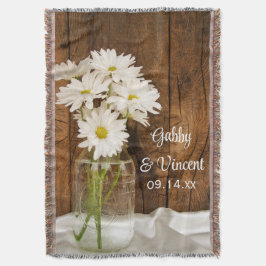 Mason Burk och White Daisyn Land Barn Bröllop Filt