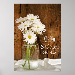 Mason Burk och White Daisyn Land Barn Bröllop Poster