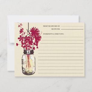 Mason Burk och Wildblommor Recept Card