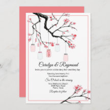 Mason Burk om inbjudan till Blommar Träd bröllopsi