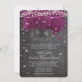 Mason Burk Orchid Chalkboard Heart Löv Träd Inbjudningar