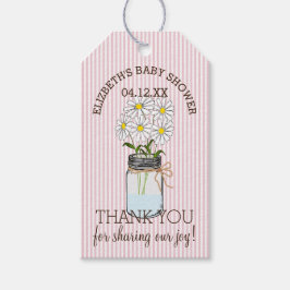 Mason Burk på Rosa Rand Baby Shower Tack Presentetikett