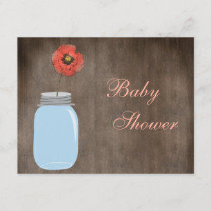 Mason Burk & Poppy Rustic Flicka Shower Inbjudningar