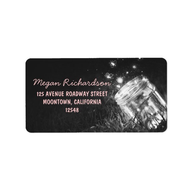 Mason burk romantic night ljus adressetikett (Framsidan)