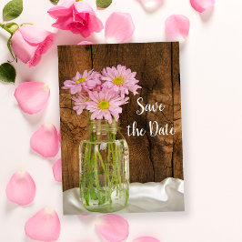 Mason Burk Rosa Daisy Barn Bröllop spara datum Datumet
