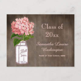 Mason Burk & Rosa Hydrangea Rustic Studentfest Inbjudningar