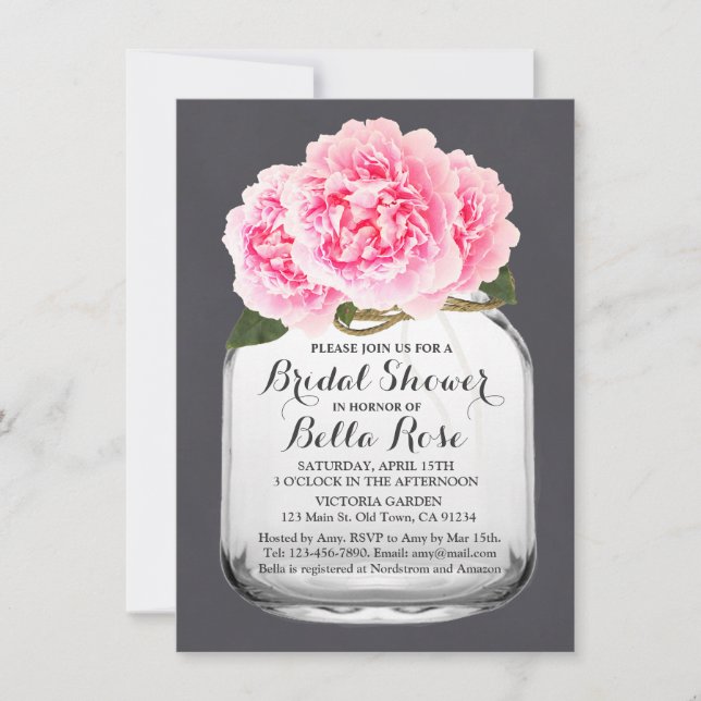 Mason burk rosa peony möhippa inbjudan peony4 (Framsida)
