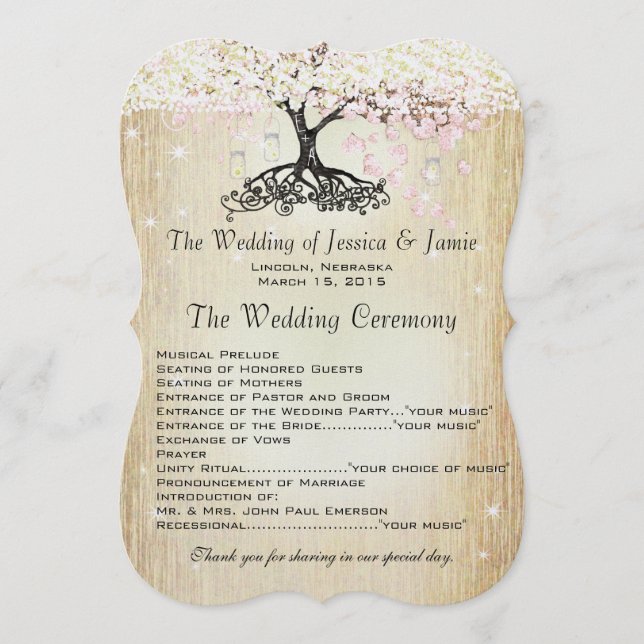 Mason Burk Rosa ros Guld Heart Löv Träd Program (Framsida)