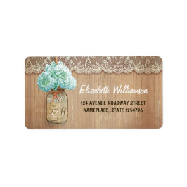 Mason burk rustic adressetiketter för bröllop