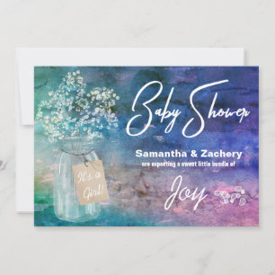 *~* Mason Burk Rustic Baby's Band Baby Shower Inbjudningar