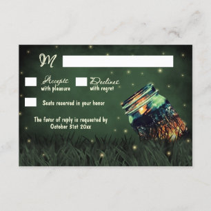 Mason Burk Rustic Firefly Bröllop OSA Card Kort