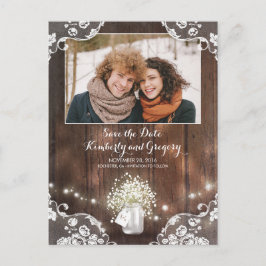 Mason Burk Rustic Ljus - Foto - Spara datum Meddelande Vykort