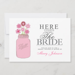 Mason Burk Rustic Möhippa Party Card Inbjudningar