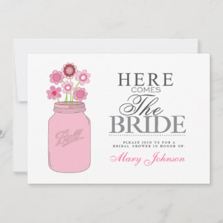 Mason Burk Rustic Möhippa Party Card Inbjudningar