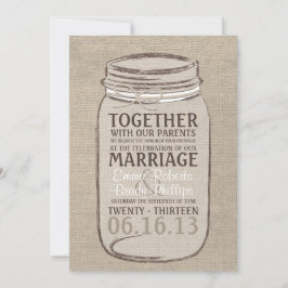 Mason Burk Rustic Wedding bjudande - White Beige Inbjudningar