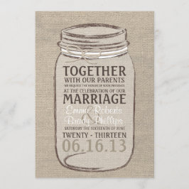 Mason Burk Rustic Wedding bjudande - White Beige Inbjudningar
