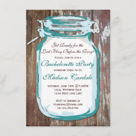 Mason Burk Rustic Wood Bachelorette Party-Inbjudni Inbjudningar