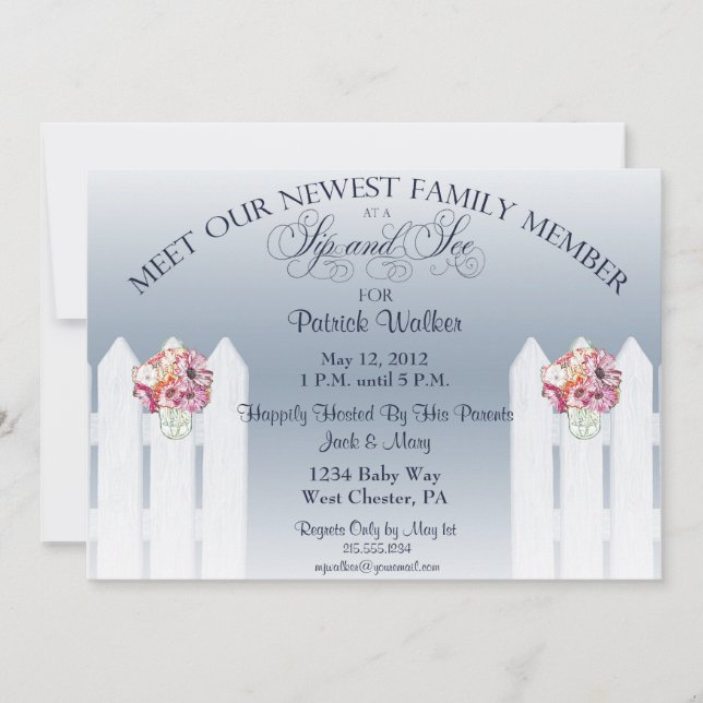 Mason Burk Sip och se inbjudan (Framsida)