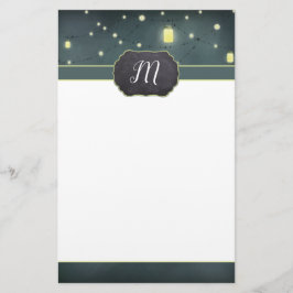 Mason Burk sommaren natt Monogrammad Brevpapper
